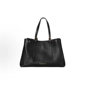 Logotipo con emblema GUCCI GG Bolso de hombro con cierre magn??tico Negro de mujer mediano