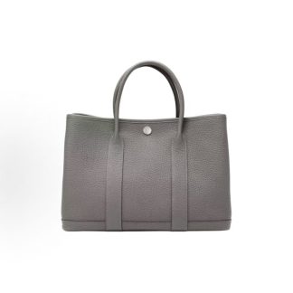 HERMES Garden Party 30 Silver Buckle Handbag 30 Women's 0L Grismeyer Cumulus Cloud Grey