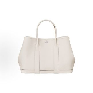 HERMES Garden Party 30 Silver Buckle Tote Bag 30 Women's 10 Craie Milkshake White