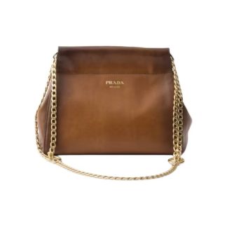 PRADA Embossed Letter Logo on the Front Tote Bag Mini Women's Cognac