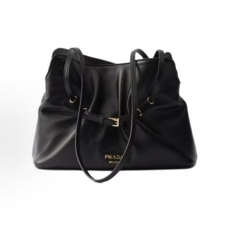 PRADA Dada Embossed Letter Logo on Front Shoulder Bag Small Women's Black
