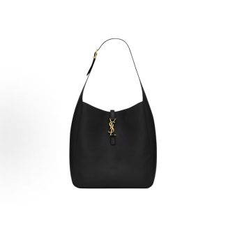 SAINT LAURENT YSL LE5A7 Hook and Loop Design HOBO Bag Bucket Bag Tote Bag Shoulder Bag Large Women's Black