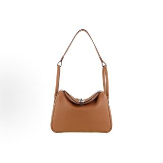 HERMES Lindy 26 Silver Buckle Tote Bag Regular 26 Women's 37 Gold Brown