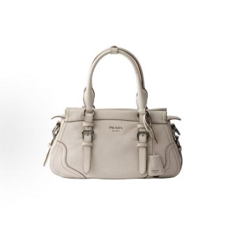 PRADA Borsa Brand Logo Classic Tote Bag Large Women's Chalk White