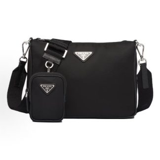 PRADA Saffiano Multifunctional Detachable Shoulder Strap 3-in-1 Messenger Bag Briefcase Crossbody Bag Shoulder Bag Regular Men's Black