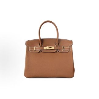 Hermes Birkin 25 Gold Buckle Platinum Bag Tote 25 Women's 37 Gold Brown