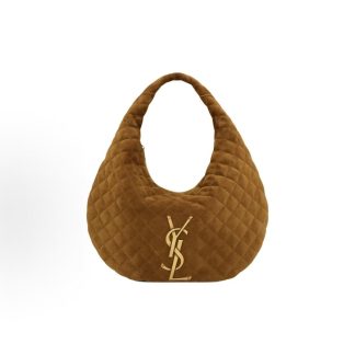 SAINT LAURENT ICARE Diamond Quilted Distressed Tote Women's Caramel