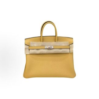 HERMES Birkin 25 Silver Buckle Tote Bag 25 Women's 1G Mais Corn Yolk