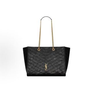SAINT LAURENT Niki Vintage High-End Texture Simple and Fashionable Tote Bag Tote Bag Shopping Bag Shoulder Bag Black