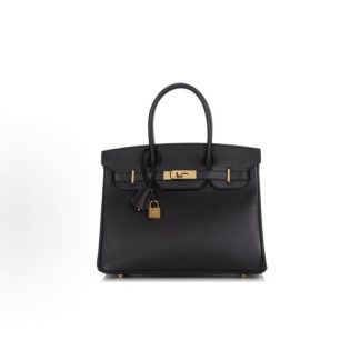 Hermes Birkin 30 Gold Clasp Platinum Bag Tote 30 Women's 89 Noir Black
