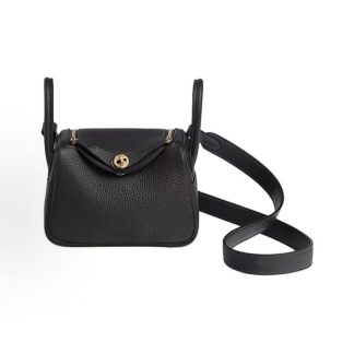 Hermes Lindy 12 2nd Generation Gold Buckle Handbag 12 Women's Black
