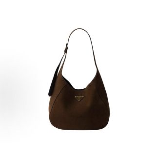 PRADA Triangle logo on front with magnetic closure Shoulder bag Medium Women's Cocoa