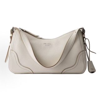PRADA Aimee Borsa a spalla Letter Logo Strap Adjustable Shoulder Bag Large Women's Beige