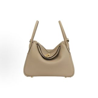 HERMES Lindy 26 Gold Buckle Tote Bag Regular 26 Women's S2 Beige