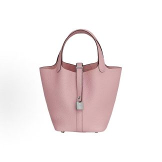 HERMES Picotin Lock 18 Silver Buckle Vegetable Basket Bucket Bag Tote Bag 18 Women's 3Q RoseSakura Cherry Blossom Pink