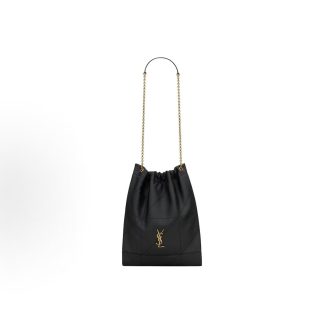 SAINT LAURENT YSL Jamie 4.3 Distressed Metal Logo Detachable Zipper Shoulder Bag Women's Black