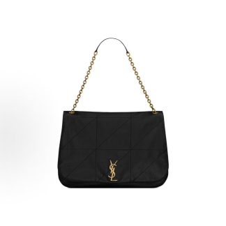 SAINT LAURENT YSL JAMIE 4.3 Distressed Logo Chain Shoulder Bag Women's Black