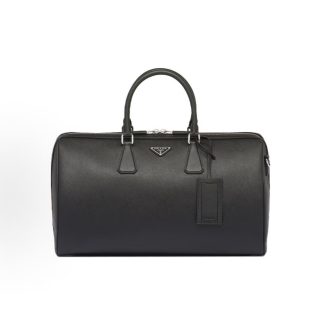 RADA Prada Saffiano Metal Triangle Logo Zipper Closure Tote Shoulder Crossbody Travel Bag Men's