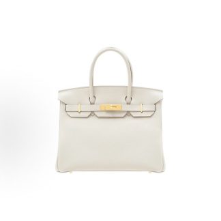 HERMES Birkin 30 Gold Hardware Women's 10 Craie Milkshake White
