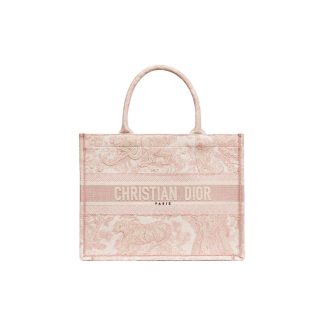 DIOR BookTote Classic Brand Logo Embroidered Handbag Tote Bag Tote Bag Shopping Bag Handbag Medium Women's Pink
