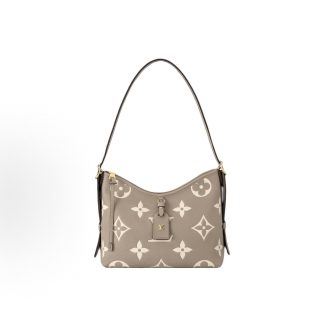 LOUIS VUITTON Carryall PM Adjustable Shoulder Strap Zipper, Small, Dove Grey with Cream Colors