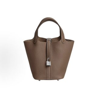 HERMES Picotin Lock 18 Silver Hardware Etoupe