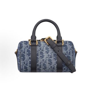 DIOR Groove 16 Adjustable Detachable Shoulder Strap Zip Closure One Shoulder Crossbody Tote Mini Women's Blue
