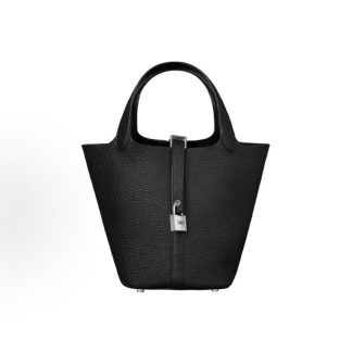 HERMES Picotin Lock 18 Silver Hardware Women's 89 Noir Black