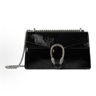 GUCCI Gucci Dionysus Distressed Tiger Head Buckle Push Lock Crossbody Shoulder Bag Small Women's Black