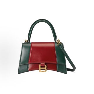 GUCCI x Balenciaga Collaboration The Hacker Project Gold Buckle Color Blocking Hourglass Bag One Shoulder Crossbody Handbag Unisex Same Couple Red Spelling Green