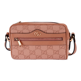 GUCCI Ophidia Double G Logo Zip Fastening One Shoulder Crossbody Bag Mini Women's Pink