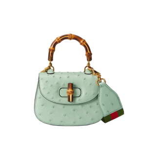GUCCI Bamboo Bamboo 1947 Bamboo Handle Lock Bamboo Bag Tote Shoulder Bag Mini Women's Light Green
