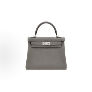 HERMES Kelly 25 Silver Buckle Kelly Bag Shoulder Tote 25 Women's 0L Grismeyer Cumulonimbus Grey
