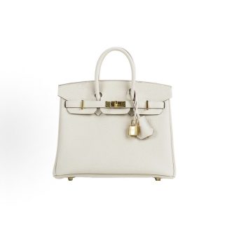 HERMES Birkin 25 Gold Hardware Women's 10 Craie Milkshake White