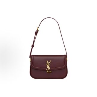 SAINT LAURENT YSL SOLFERINO Shoulder Bag Medium Cabernet Sauvignon Red