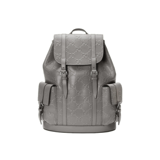 GUCCI Presbyopia Logo Embossed Large Capacity School Bag Backpack Backpack Regular Men's Gray