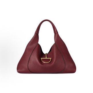 GUCCI Softbit Collection Gold Hardware Shoulder Bag Tote Large Women's Encore Red