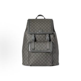 GUCCI Ophidia gold-toned accessories Double G logo backpack large size men's gray black