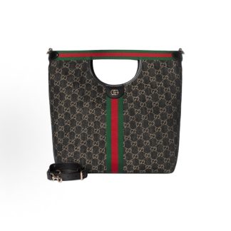 GUCCI Logo Giglio Bolso Tote Bolso Bolso Tote Bolso de la compra Bolso bandolera Bolso Tote tama?o grande Hombre blanco y negro