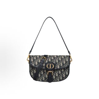 DIOR Bobby Multicarry Adjustable Detachable Shoulder Strap Flap Closure Shoulder Bag Regular Women's Blue