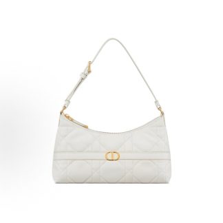 DIOR Miss Caro Cigale Oversized Cane-Plaid Shoulder Bag Mini Women's Ivory