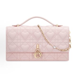 DIOR My Dior Love Pattern Stitching Tote Bag Mini Women's Pink