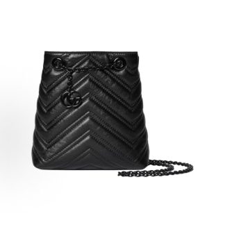 GUCCI GG Marmont Double G Hardware Bucket Bag Shoulder Bag Mini Women's Black