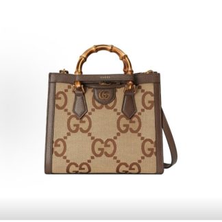 GUCCI Diana Shopping Bag One Shoulder Crossbody Tote Small Unisex Couple Brown Beige