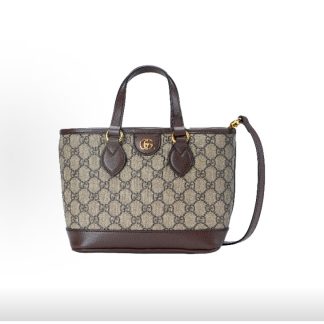 GUCCI Ophidia Crossbody Tote Mini Women's Beige with Ebony