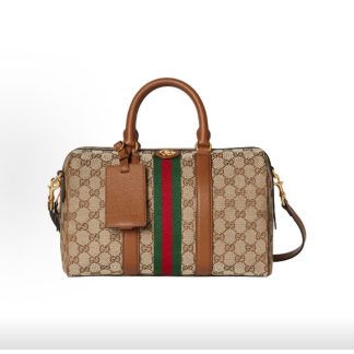 GUCCI Ophidia Tote Bag Medium Women's Beige Contrast Brown