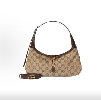 GUCCI Jackie Slim Shoulder Bag Small Women's Sand Contrast Brown