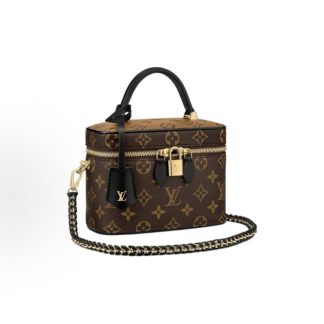 LOUIS VUITTON Vanity Versatile Portable Cosmetic Bag Toiletry Bag Small Tan Color