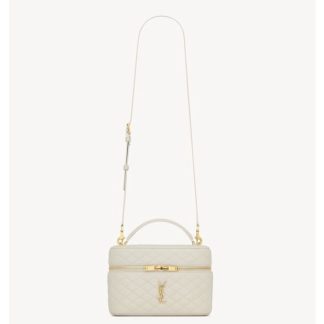 SAINT LAURENT YSL GABY Bronzer Sheepskin Shoulder Bag Large White