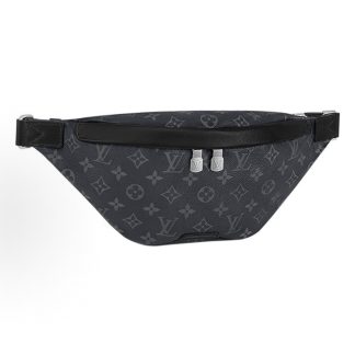 LOUIS VUITTON Discovery Presby-Page Pattern One Shoulder Crossbody Bag Fanny Pack Small Black